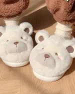 chaussons comfortable ours en peluche