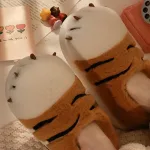 chaussons confortables animaliers tigre