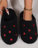 chaussons confortables femme coeur