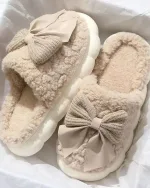 chaussons confortables femme noeud papillon