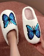 chaussons confortables femme papillon