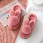 chaussons confortables lapin