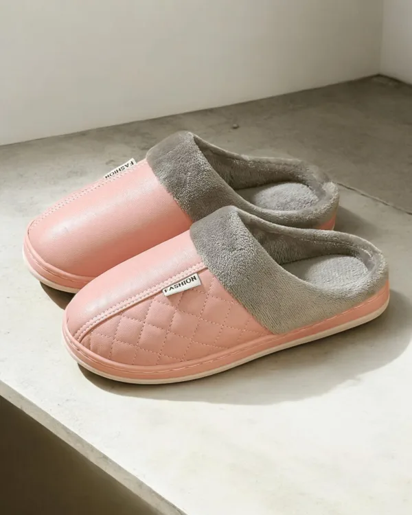 chaussons cuir femme