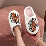chaussons d'intérieur femme avec chevaux