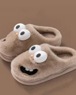 chaussons d'intérieur homme gros yeux amusants