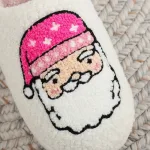 chaussons d'intérieur rose Noël