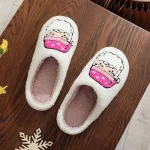 chaussons de Noël femme rose
