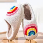 chaussons douillets pour femme arc-en-ciel