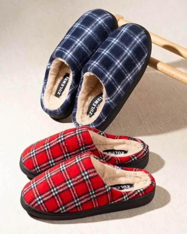 chaussons écossais confortables
