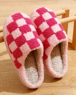 chaussons en coton échiquier