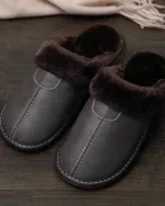 chaussons en cuir fendu pour l'intérieur