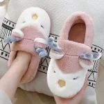 chaussons en daim mignon