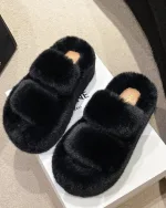 chaussons en fourrure femme plateforme
