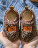 chaussons en laine moutoné enfant