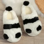 chaussons en peluche panda pour femme