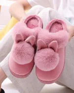 chaussons en peluche pour femme lapin