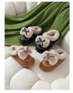 chaussons en tissu molletonné femme