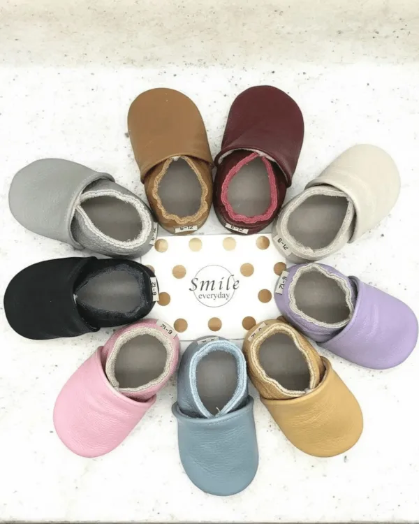 chaussons enfant cuir souple
