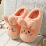 chaussons féminins fourrure oreilles de lapin