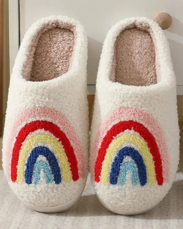 chaussons femme arc-en-ciel douillet