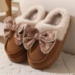 chaussons femme au design élégant avec nœud