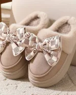 chaussons femme avec nœud pour un style décontracté