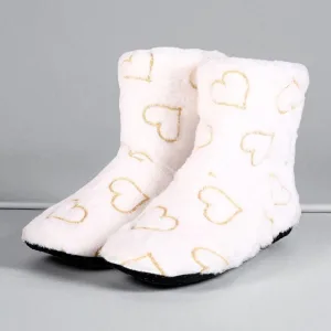 chaussons femme bottines à coeur