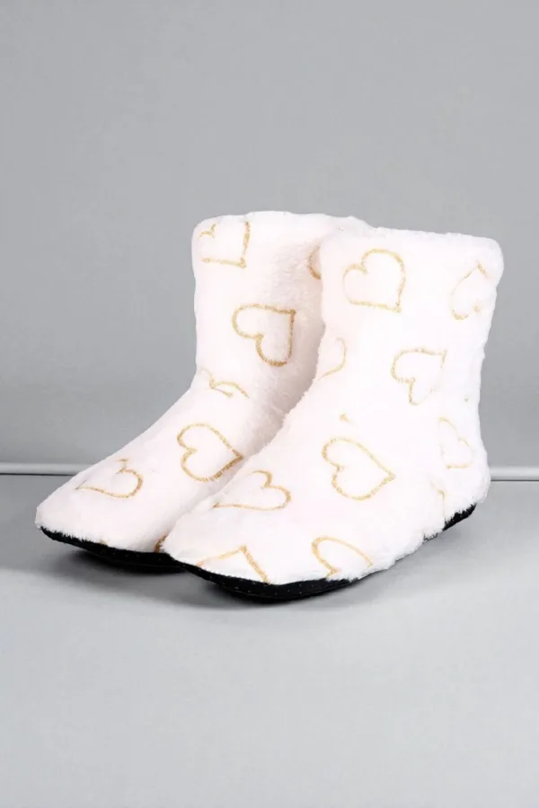 chaussons femme bottines à coeur