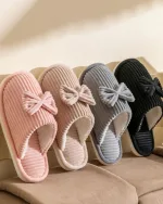 chaussons femme effet velours