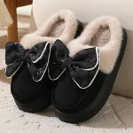 chaussons femme en textile avec nœud