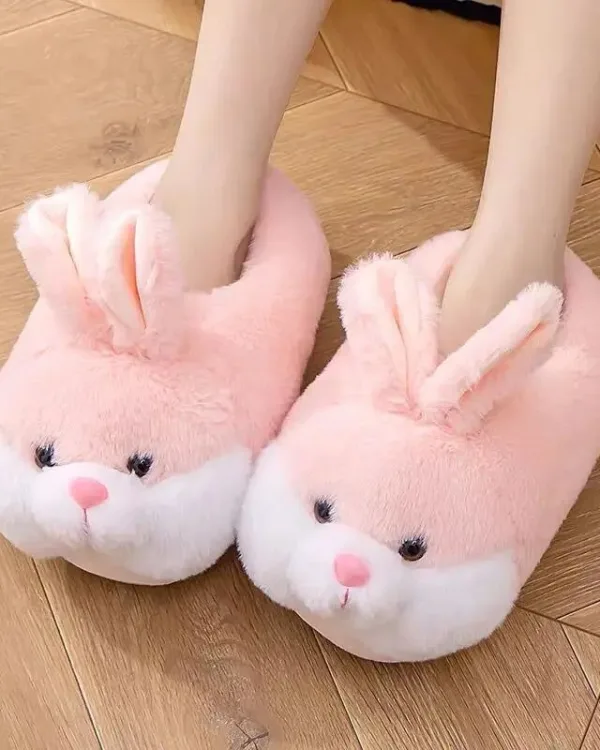 chaussons femme lapin doux