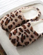 chaussons femme léopard