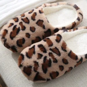 chaussons femme léopard