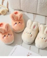 chaussons femme oreilles de lapin en fourrure
