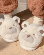 chaussons femme ours mignon