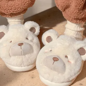 chaussons femme ours mignon