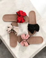 chaussons femme sandale avec noeud