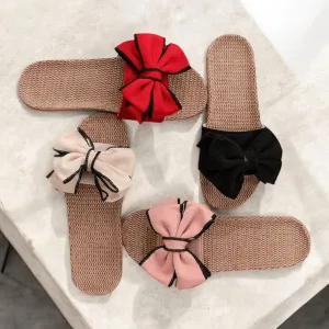 chaussons femme sandale avec noeud