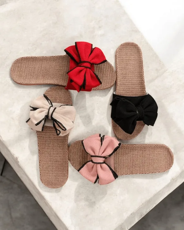 chaussons femme sandale avec noeud