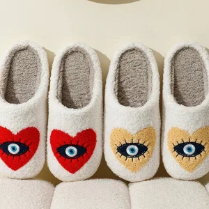 chaussons femme style œil porte-bonheur