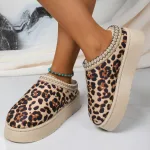 chaussons femme style léopard