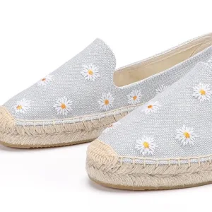 chaussons femmes espadrilles pâquerettes