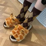 chaussons girafe confortables
