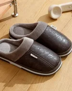 chaussons homme d'hiver en cuir
