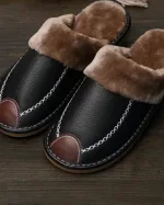 chaussons homme en cuir fendu