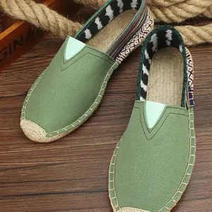 chaussons homme espadrilles verte