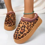 chaussons léopard plateforme pour femme