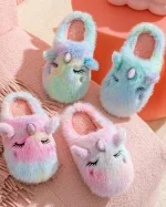 chaussons licorne colorée