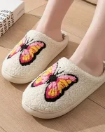 chaussons moelleux papillon pour femmes