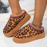 chaussons plateformes élégantes léopard femme